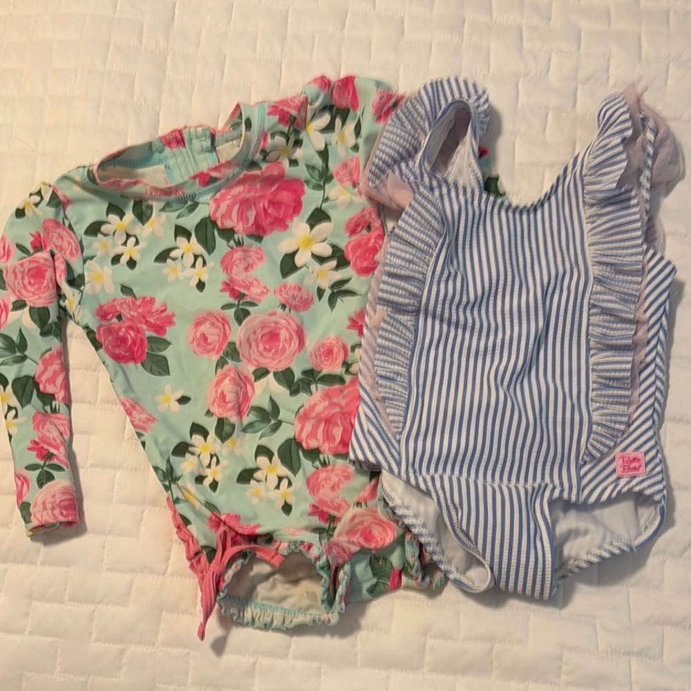 Floral and Striped Kids One Piece Set